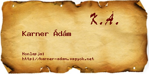 Karner Ádám névjegykártya