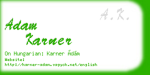 adam karner business card