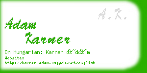 adam karner business card